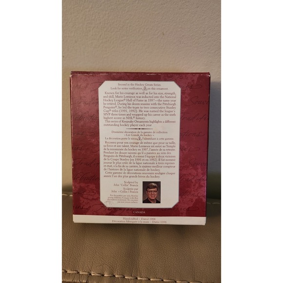 1998 Hallmark Keepsake Ornament NHL Pittsburgh Penguins #66 MARIO LEMIEUX - Picture 3 of 7